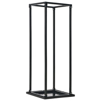 Firewood Rack with Base Black 37x37x113 cm Steel Kings Warehouse 