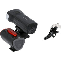 Fischer LED Bike Light Set 30Lux USB with rear floor light Kings Warehouse 