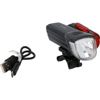 Fischer LED Bike Light Set 30Lux USB with rear floor light Kings Warehouse 
