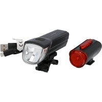 Fischer LED Bike Light Set 30Lux USB with rear floor light Kings Warehouse 