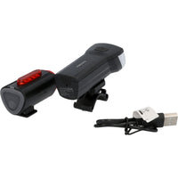 Fischer LED Bike Light Set 30Lux USB with rear floor light Kings Warehouse 