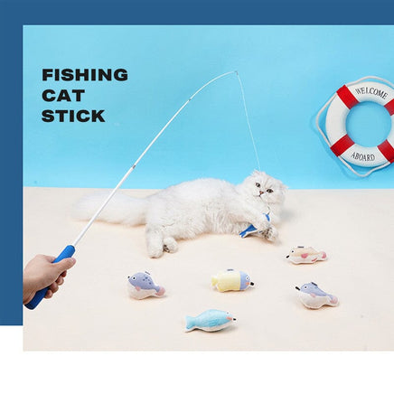 Fishing Rod Tease Cat Stick Cat Supplies Mobile Toy Set Kings Warehouse 