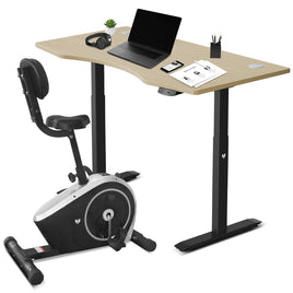 Fitness Cyclestation 3 Exercise Bike with ErgoDesk Automatic Standing Desk 150cm in Oak/Black Kings Warehouse 
