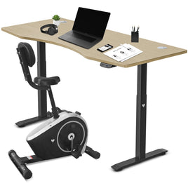 Fitness Cyclestation 3 Exercise Bike with ErgoDesk Automatic Standing Desk 180cm in Oak/Black Kings Warehouse 