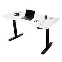 Fitness ErgoDesk AUTO Series Automatic Standing Desk 150cm in White & Black Kings Warehouse 