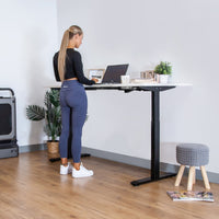 Fitness ErgoDesk AUTO Series Automatic Standing Desk 180cm in White & Black Kings Warehouse 