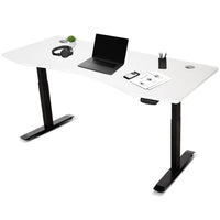 Fitness ErgoDesk AUTO Series Automatic Standing Desk 180cm in White & Black Kings Warehouse 