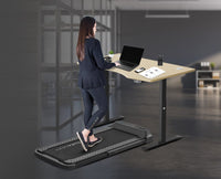 Fitness V-FOLD Treadmill with ErgoDesk Automatic Standing Desk 1500mm in Oak/Black Kings Warehouse 