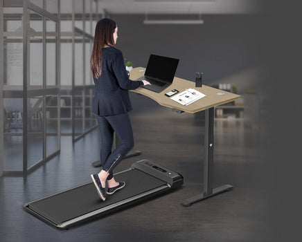 Fitness Walkingpad M2 Treadmill with Dual Motor Automatic Standing Desk 180cm in Oak/Black Kings Warehouse 