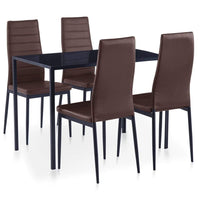 Five Piece Dining Set Brown Kings Warehouse 