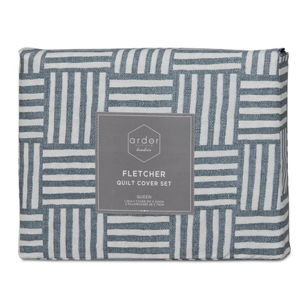 Fletcher PRINTED QUILT COVER SET - KING Kings Warehouse 