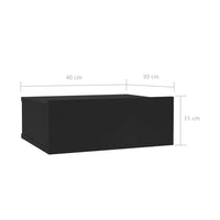 Floating Nightstand Black 40x30x15 cm Kings Warehouse 
