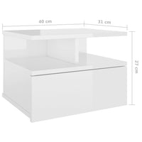 Floating Nightstands 2 pcs High Gloss White 40x31x27 cm Kings Warehouse 