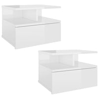 Floating Nightstands 2 pcs High Gloss White 40x31x27 cm Kings Warehouse 