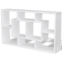 Floating Wall Display Shelf 8 Compartments White Kings Warehouse 