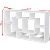 Floating Wall Display Shelf 8 Compartments White Kings Warehouse 