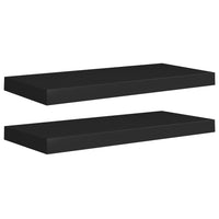 Floating Wall Shelves 2 pcs Black 60x23.5x3.8 cm Storage Supplies Kings Warehouse 