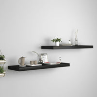 Floating Wall Shelves 2 pcs Black 80x23.5x3.8 cm