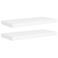Floating Wall Shelves 2 pcs White 60x23.5x3.8 cm Storage Supplies Kings Warehouse 