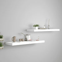 Floating Wall Shelves 2 pcs White 80x23.5x3.8 cm
