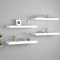 Floating Wall Shelves 4 pcs White 60x23.5x3.8 cm