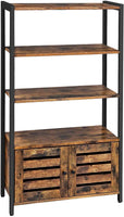 Floor-Standing Storage Cabinet and Cupboard with 2 Louvred Doors and 3 Shelves, Rustic Brown living room Kings Warehouse 