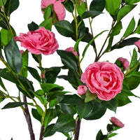 Flowering Natural Pink Artificial Camellia Tree 100cm Decor Does not apply 