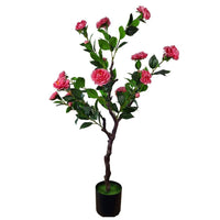 Flowering Natural Pink Artificial Camellia Tree 100cm Decor Does not apply 