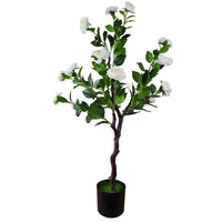 Flowering Natural White Artificial Camellia Tree 100cm Decor Does not apply 