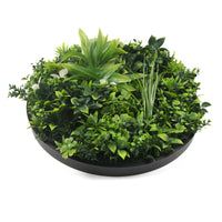 Flowering White Artificial Green Wall Disc UV Resistant 100cm (Black Frame) Kings Warehouse 