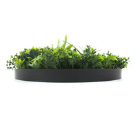 Flowering White Artificial Green Wall Disc UV Resistant 100cm (Black Frame) Kings Warehouse 
