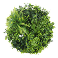 Flowering White Artificial Green Wall Disc UV Resistant 100cm (White Frame) Kings Warehouse 
