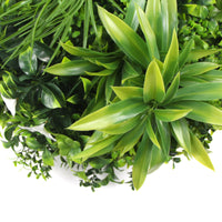 Flowering White Artificial Green Wall Disc UV Resistant 100cm (White Frame) Kings Warehouse 