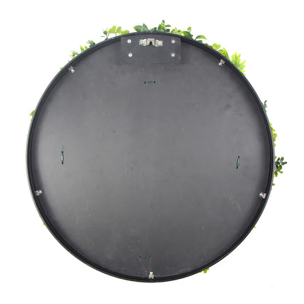 Flowering White Artificial Green Wall Disc UV Resistant 50cm (Black Frame) Kings Warehouse 