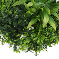 Flowering White Artificial Green Wall Disc UV Resistant 50cm (Black Frame) Kings Warehouse 