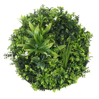 Flowering White Artificial Green Wall Disc UV Resistant 50cm (Black Frame) Kings Warehouse 
