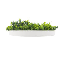 Flowering White Artificial Green Wall Disc UV Resistant 75cm (White Frame) Kings Warehouse 