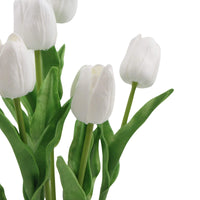 Flowering White Artificial Tulip Plant Arrangement With Ceramic Bowl 35cm Kings Warehouse 