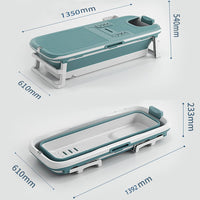 Foldable 135cm Large Massage Bathtub Portable Bath Tub with Drain for adult Kings Warehouse 