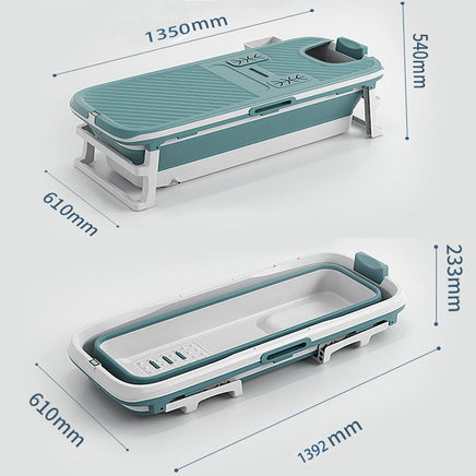 Foldable 135cm Large Massage Bathtub Portable Bath Tub with Drain for adult Kings Warehouse 