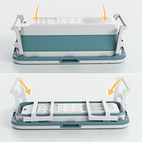 Foldable 135cm Large Massage Bathtub Portable Bath Tub with Drain for adult Kings Warehouse 