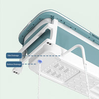 Foldable 135cm Large Massage Bathtub Portable Bath Tub with Drain for adult Kings Warehouse 