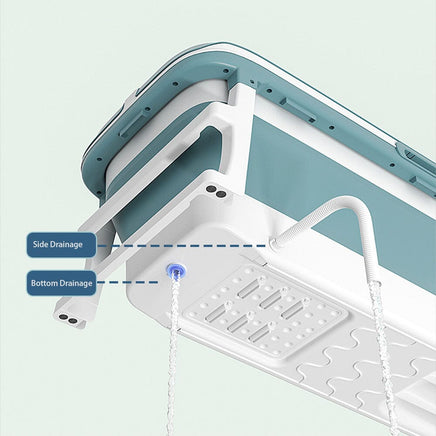 Foldable 135cm Large Massage Bathtub Portable Bath Tub with Drain for adult Kings Warehouse 