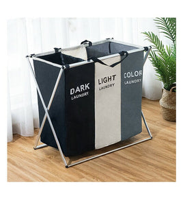 Foldable Divisional Storage Laundry Basket 2 Grid Kings Warehouse