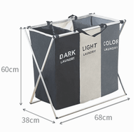 Foldable Divisional Storage Laundry Basket 2 Grid Kings Warehouse 