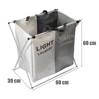 Foldable Divisional Storage Laundry Basket 2 Grid Kings Warehouse 