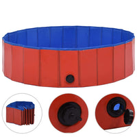 Foldable Dog Swimming Pool Red 120x30 cm PVC Kings Warehouse 