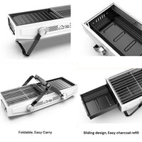 Foldable Portable Charcoal Frying Grill Grilling Outdoor Tabletop BBQ Grill For Camping Hiking Picnics Kings Warehouse 