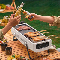 Foldable Portable Charcoal Frying Grill Grilling Outdoor Tabletop BBQ Grill For Camping Hiking Picnics Kings Warehouse 