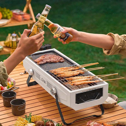 Foldable Portable Charcoal Frying Grill Grilling Outdoor Tabletop BBQ Grill For Camping Hiking Picnics Kings Warehouse 